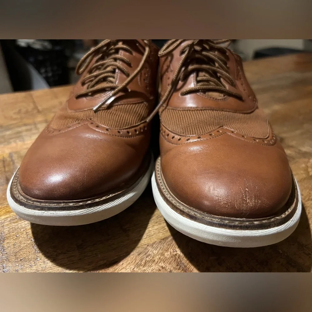 Clarks Mens Brantin Wing Brown Leather Casual Oxford Sneaker Shoes Sz 10 M